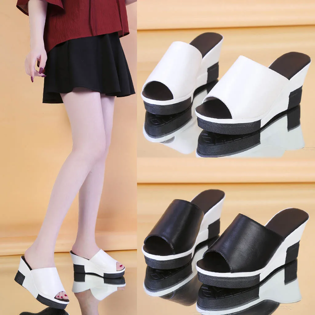 

Slippers Casual Women's Sandals Thick Bottom Female Sandals Female Shoes fashion Wedges Round Toe slipper shoe outside Apr 24