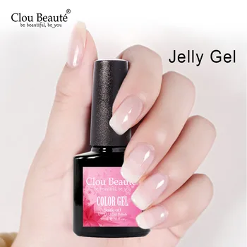 

Clou Beaute Milky Color Nude Opal White Jelly Gel Nail Polish Varnish Nail Manicure Semi-transparent Nail Gel Soak Off Lacquer