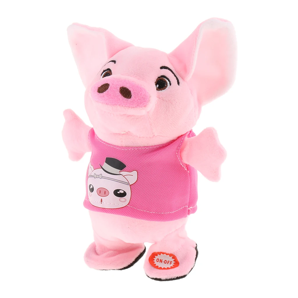 20cm Funny Pig Walking and Talking Plush Toy Sound Recording Doll for Children Gift