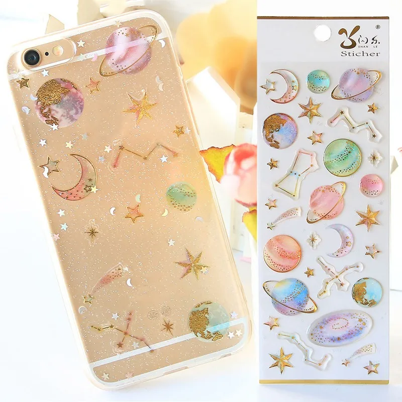 

Unicorn Castle 3D Label Stickers Set Decorative Stationery Craft Stickers Scrapbooking DIY Diary Album Stick Label Crystal