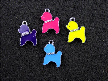 

AE599 Mix Color 20Pcs Alloy Metal Enamel Dog Charms Pendants 20x15mm