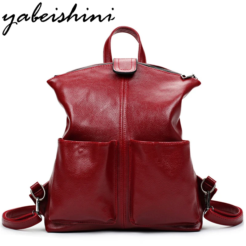 Women Backpack High Quality PU Leather Sac A Main School Bags For Teenagers Girls Top Handle