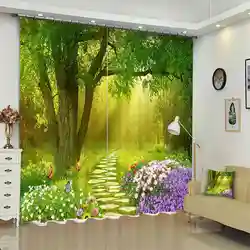 1 компл.. плотные шторы Лес Дерево Цветок картина 3D печать Окна s шторы для гостиная кровать номер отеля стены гобелены