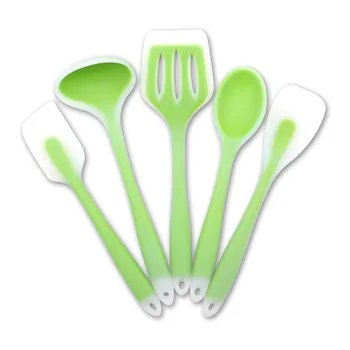 

5PCS Translucent Silicone Handle Spatula Heat-resistant Soup Spoon Non-stick Special Cooking Shovel Kitchen Tools Cooking Tools