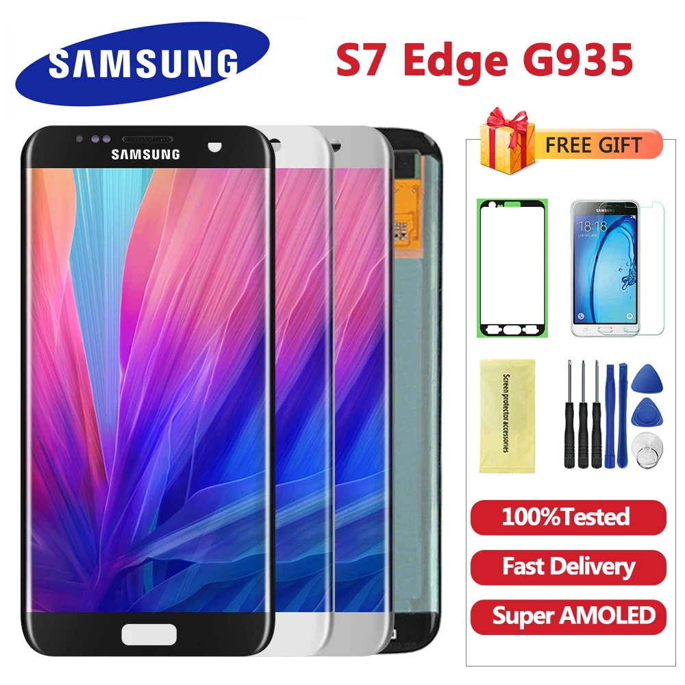 

5.5" For SAMSUNG GALAXY S7 EDGE G935 G935F LCD with frame Display Touch Screen Digitizer Assembly For Samsung S7 Edge G935F LCDs
