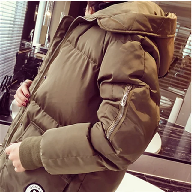 Cheap Winter Coat New Korean Hooded Women Long Section Large Loose Cotton Thickening Long Sleeve Female Long Jackets FU331