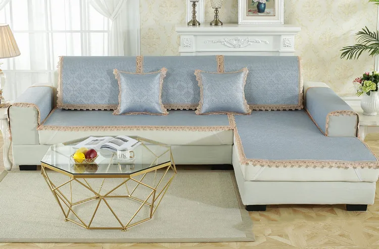 Летний ледяной ротанговый чехол для дивана и диванных подушек современный минималистичный кружевной чехол нескользящий l-образный защитный чехол для дивана