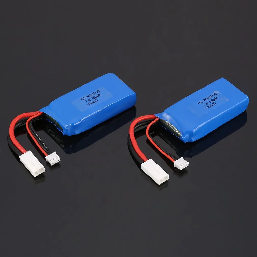 2pcs 7.4V 1500mAh 25C 2S Lipo Battery with Small Tamiya Plug Rechargeable For Feilun FT009 RC Boat Speedboat Car Airplane