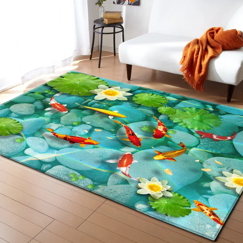 3D Blue Sea Beach Mediterranean Style Carpets for Living Room Bedroom Area Rugs Coffee Table Sofa Antiskid Floor Mat Home carpet - Цвет: 4