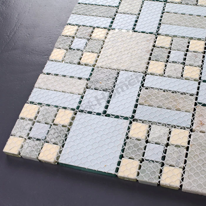 Экспресс-! Liteglass and stone mosaic синий цвет и белый цвет, Homer Mosaic HME6012, обустройство дома