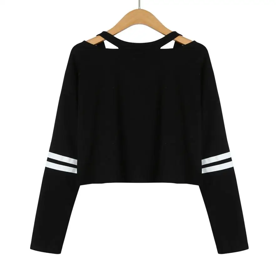 DOUDOULU Укороченный свитшот Женский пуловер с v образным вырезом Женские свитшоты