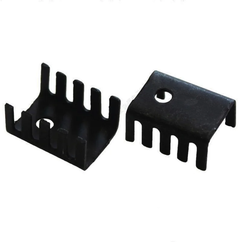 20 개/몫 검정색 알루미늄 19x15x10mm TO-220 TO220 MOS,L7805 LM337 삼극관 트랜지스터 쿨러 IC 칩용 방열판 라디에이터