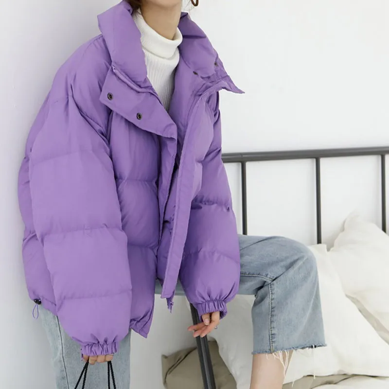 2019 Winter Jacket Women Clothing Cotton Coat Plus Size Thick Parka Female Quilted Jackets Short Warm Outwear Solid Okd489