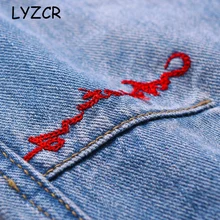 Джинсовые штаны с вышивкой, Женские джинсы-шаровары для мальчиков, женские свободные джинсы с высокой талией и вышивкой, женские джинсовые брюки