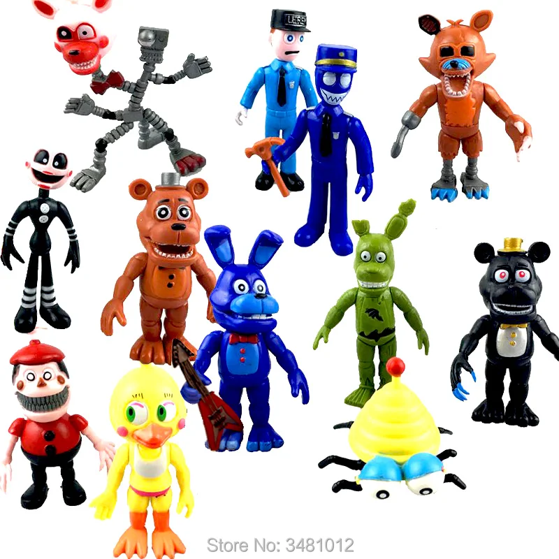 Экшн фигурки Five Nights At Freddy's ПВХ FNAF Foxy Golden Freddy Bare Bonnie Chica Fazbear медведей детские