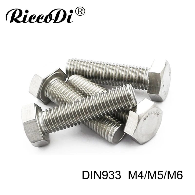 

DIN933 M8/M10/M12 Stainless Steel Hexagonal Screws Outside Hex Bolt Bolts