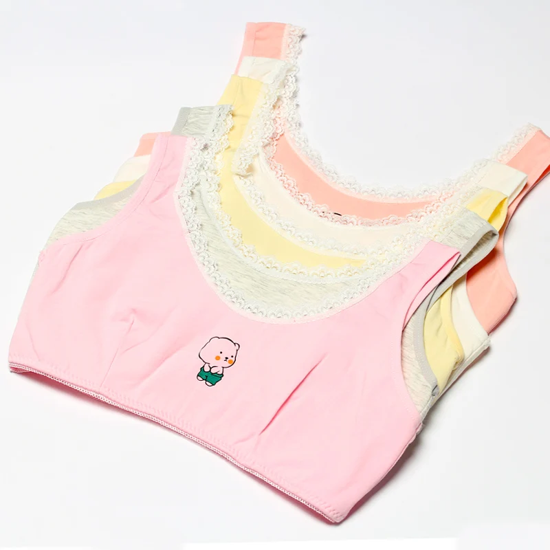 

2018High Quality Girl Bra Cotton Underwear Training Bras Children Summer Bra Underwear Kids Bra Teenage Underwear6041