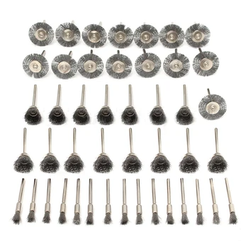 

DSHA New Hot 45Pcs Steel Wire Wheel Pen Cup Brushes Set Kit Accessories for Rotary Tool