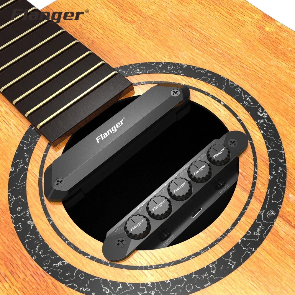 

Flanger R2 Guitar Pickup Sound Hole Functional Resonant Pickup Guitar Magnetic Reverb Chorus Delay Adjust For Guitar Accessories