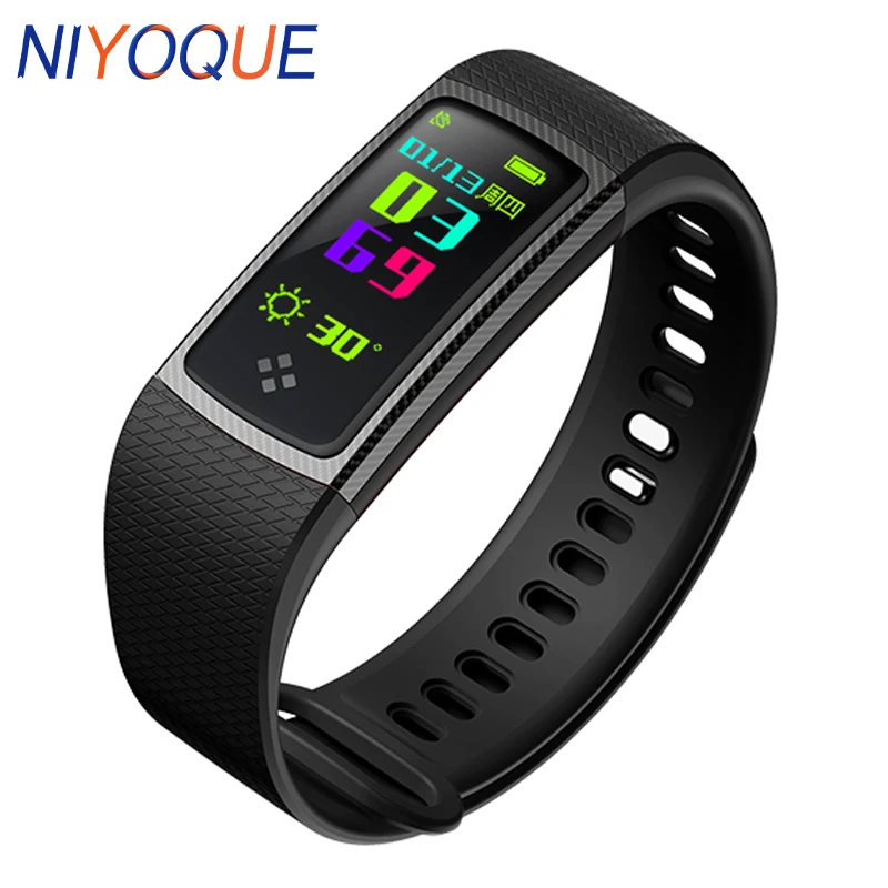 

NIYOQUE Wristbands Smart bracelet Color LCD Screen Fitness Bracelet IP67 Waterproof Smart Band Heart Rate for IOS Android Phone