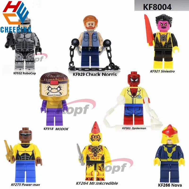 

Building Blocks Mr. Inkcredible Power-Man Spiderman Modok Robocop Movie Super Heroes Toys For Children KF8004