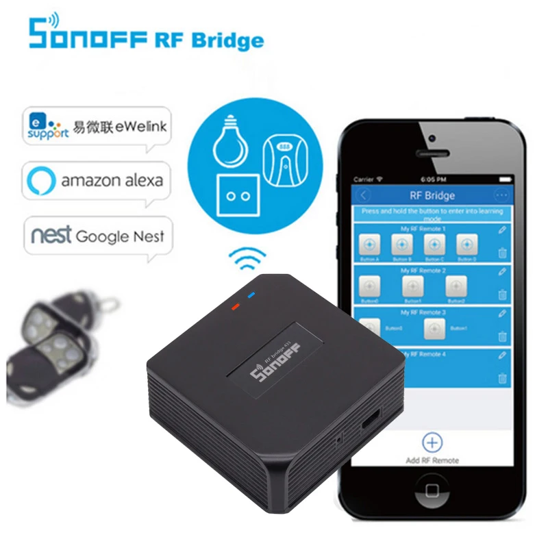Sonoff РЧ мост 433 МГц Wifi беспроводной преобразователь сигнала PIR 2 датчик+ DW1 дверной и оконный датчик сигнализации умный дом автоматизация