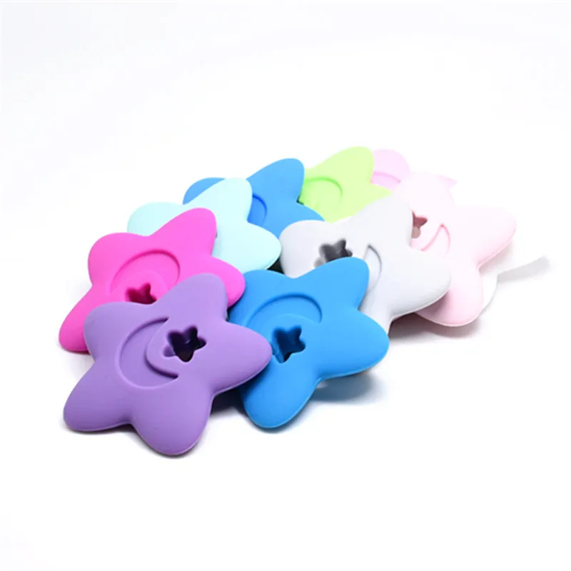 

10 PCS BPA Free Silicone Star Teether DIY Baby Pacifier Dummy Teething Chewable Star Teether Nursing Grasp Toy Accessories