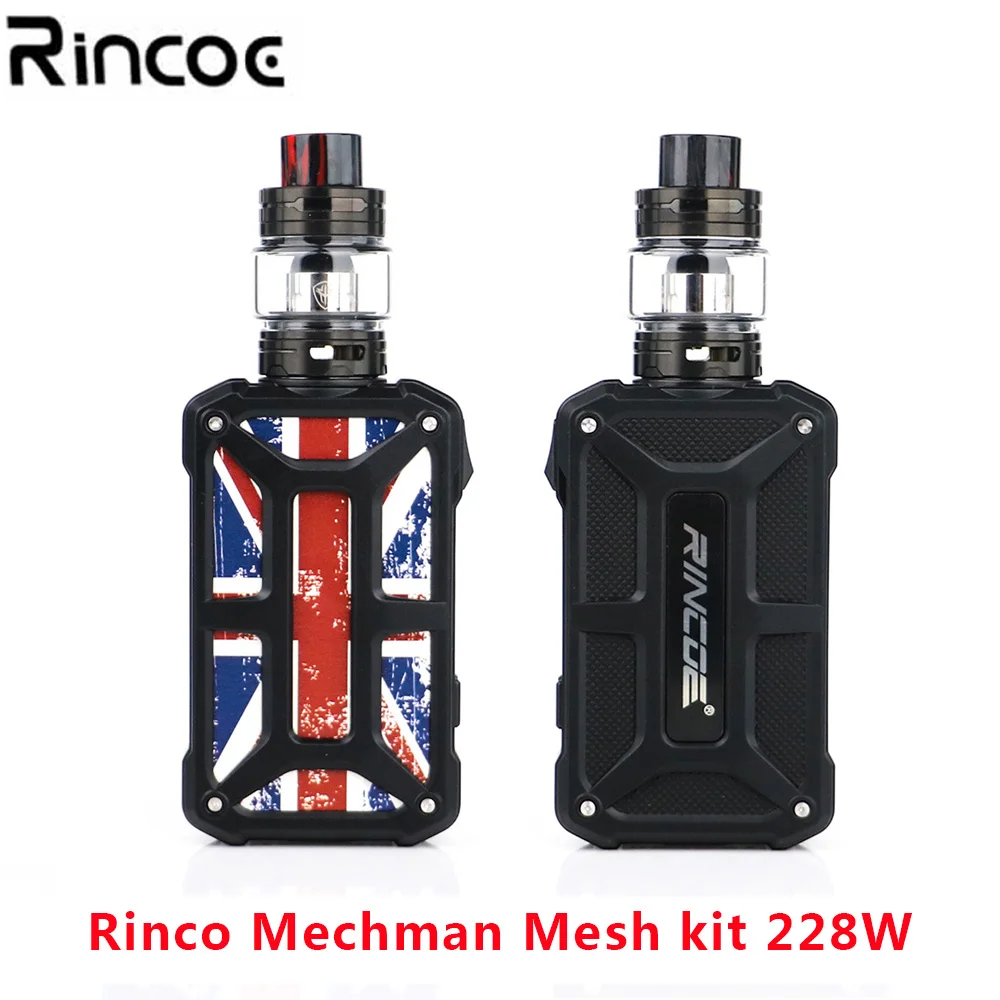 Электронная сигарета Rincoe vape kit Mechman Mesh 228 Вт Vape Mod с сетчатым баком подходит для