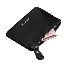 Напа натуральная телячья кожа Премиум мягкий на молнии Кошелек для монет кредитной карты мини-кошелек