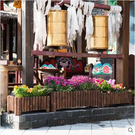 

Rectangular flowerpot special vegetable planting box solid wood outdoor flowerpot rack anti-corrosion wood