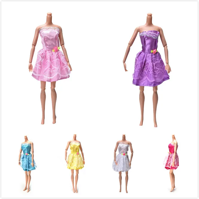 1Pcs Beautiful Party Handmade Mini Fashion Dress Doll Clothes Short Skirt For  Doll Kids Gifts Toys