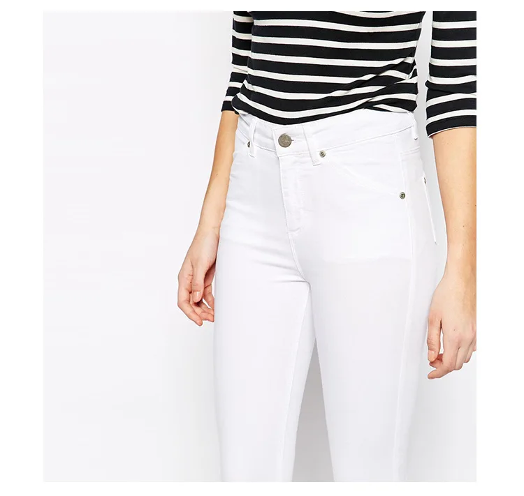 Женские белые джинсы с высокой талией, для офиса, высокое качество, хлопок, тонкие, эластичные, обтягивающие, джинсовые, для отдыха, простые, пуш-ап, Pantalon, Femme
