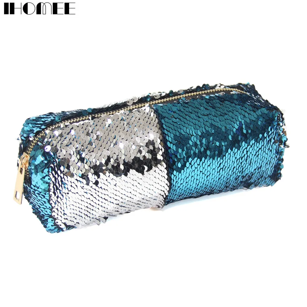 

IHOMEE Women Girls Reversible Sequins Mermaid Pencil Bags Cosmetic Bags School Home Office Storage Organizer