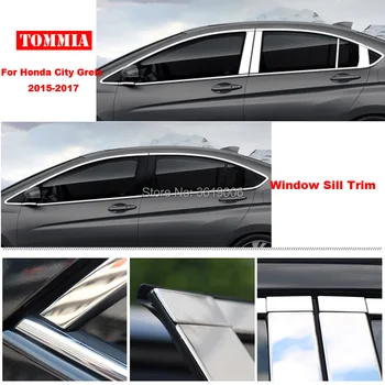 

TOMMIA Full Window Middle Pillar Molding Sill Trim Chromium Styling Strips Stainless Steel For Honda City 15-17