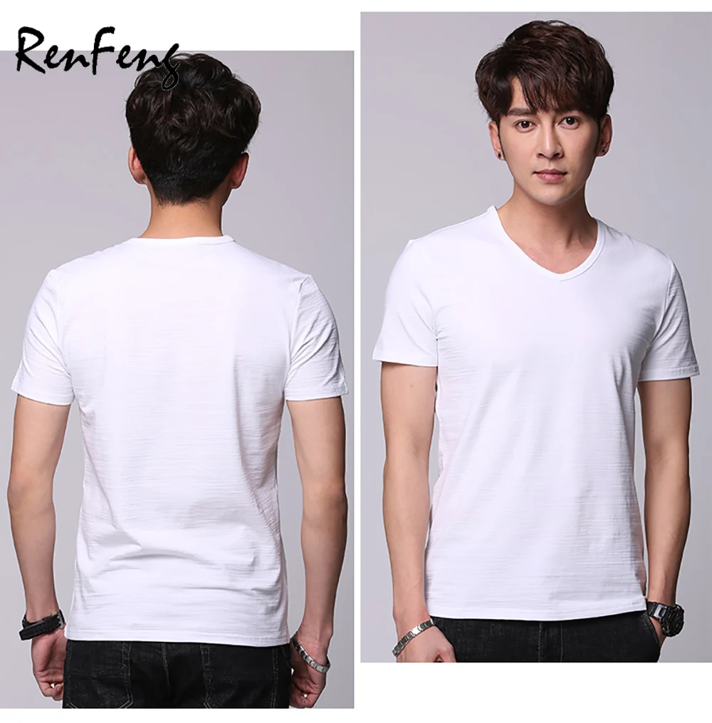funny t shirts men all-match solid color Short sleeve tee shirt homme 2018 New Summer Slim Men T-Shirt Casual bottoming shirt (6)