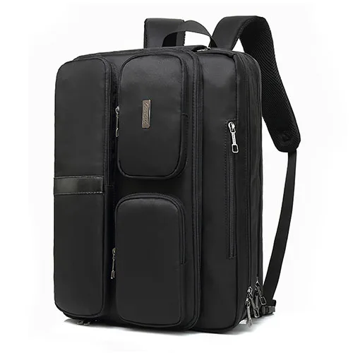 Большой Вместительный дизайнерский рюкзак для ноутбука, конвертерная сумка, деловая сумка для ноутбука 17 17,3 дюймов - Цвет: Black