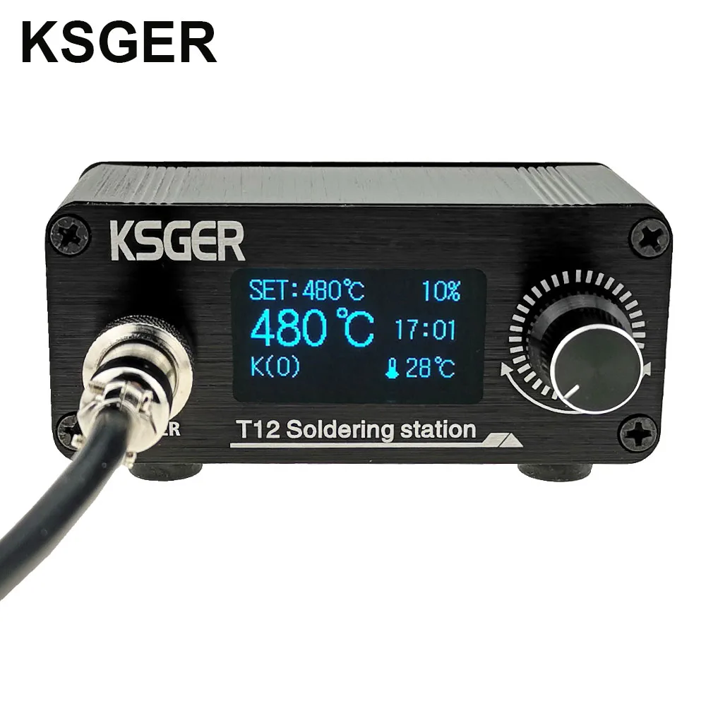 Паяльная станция KSGER T12 Mini STM32 V2.1S DIY OLED контроллер FX9501 ручка алюминиевый сплав