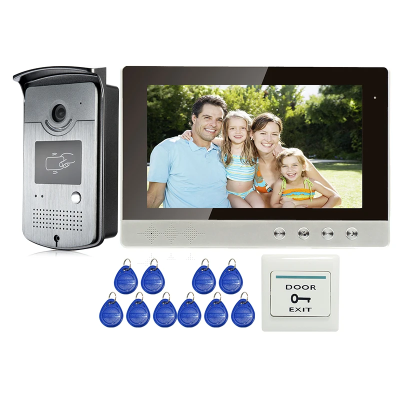 

Free Shipping New 10" Color Screen Video Door Phone Intercom System + Outdoor RFID Reader Doorbell Camera IN Stock WHOLESALE