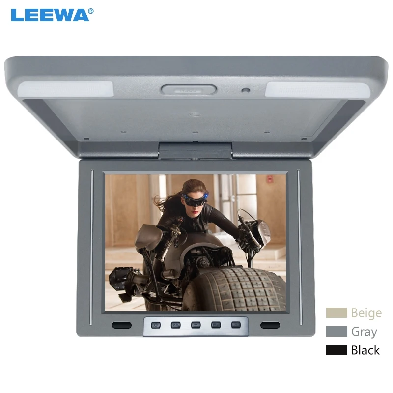 

LEEWA 3-Color Black, Grey, Beige 12" inch Car/Bus TFT LCD Roof Mounted Monitor Flip Down Monitor 2-Way Video Input 12V #CA1287