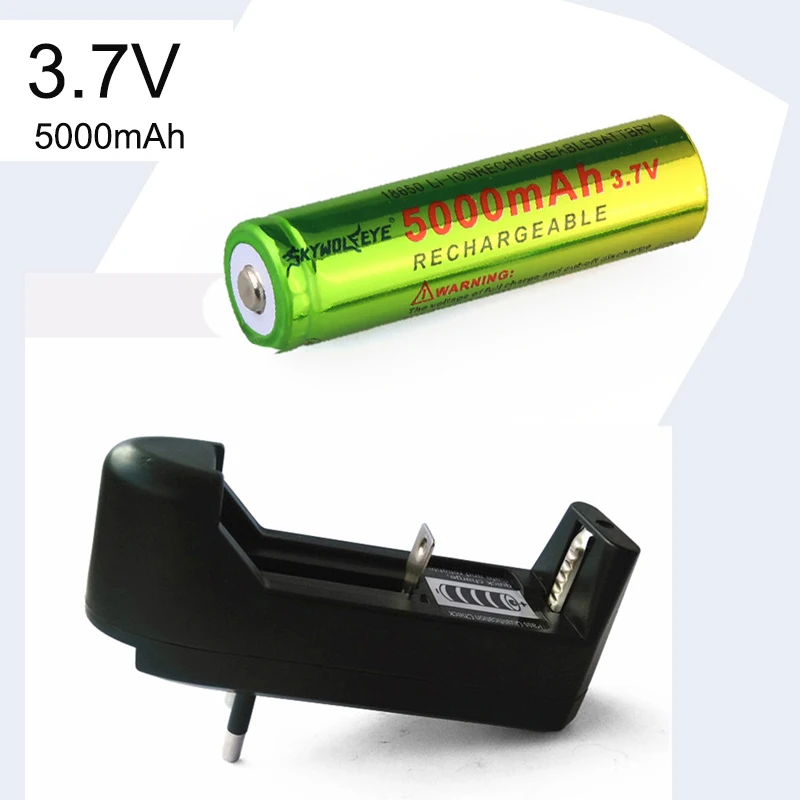 3,7 в 5000 мАч литий-ионная аккумуляторная батарея 18650+ ЕС/США зарядное устройство для фонарика фонарь аварийное освещение портативные устройства Инструменты
