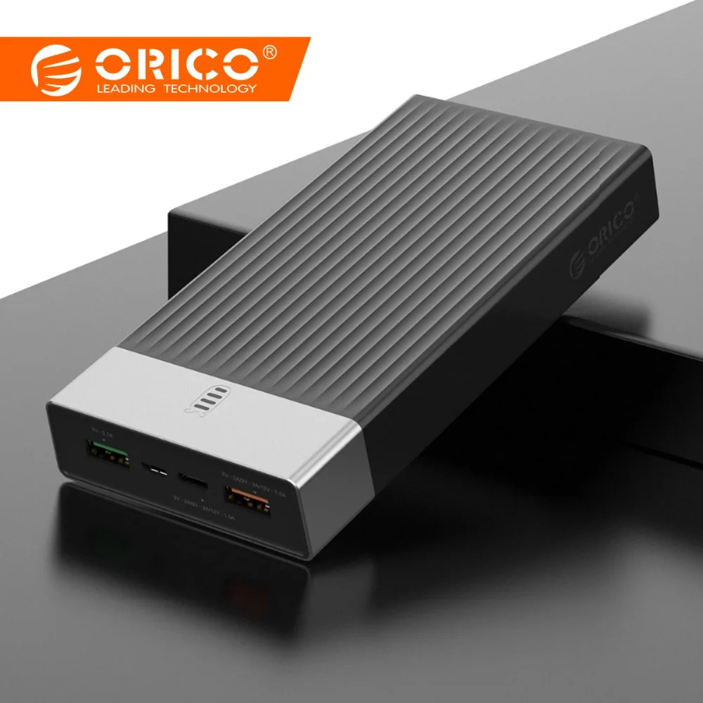 

ORICO 10000mAh/20000mAh Quick Charge 3.0 Power Bank PD 18W Two-way Quick Charging Three Output External Battery Pack For iPhone