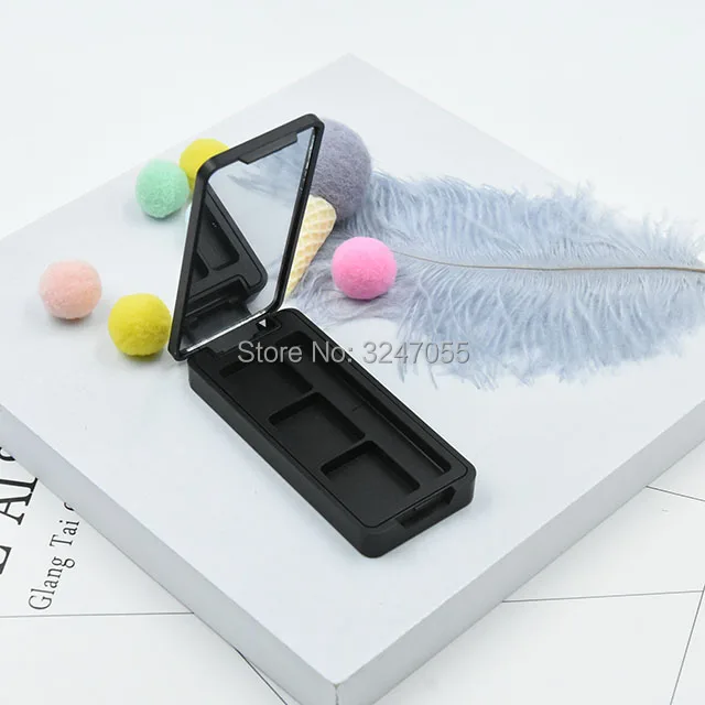 4G Empty Black Cosmetic Eyeshadow Powder Compact Case, Plastic Portable