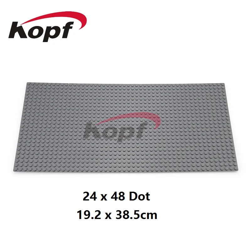 Gray Without Box Одиночная 24X48 точка 19,2x38,5 см Сделай Сам просвечивающий базовый пол пластиковая плинтус птички части собрать строительные блоки детские игрушки - Цвет: Gray Without Box