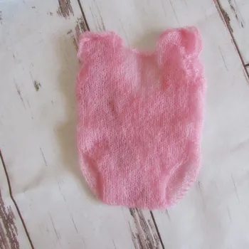

Handkknit Newborn Girl Romper Baby Shower Gift Newborn Pink Overalls Newborn Photography Props