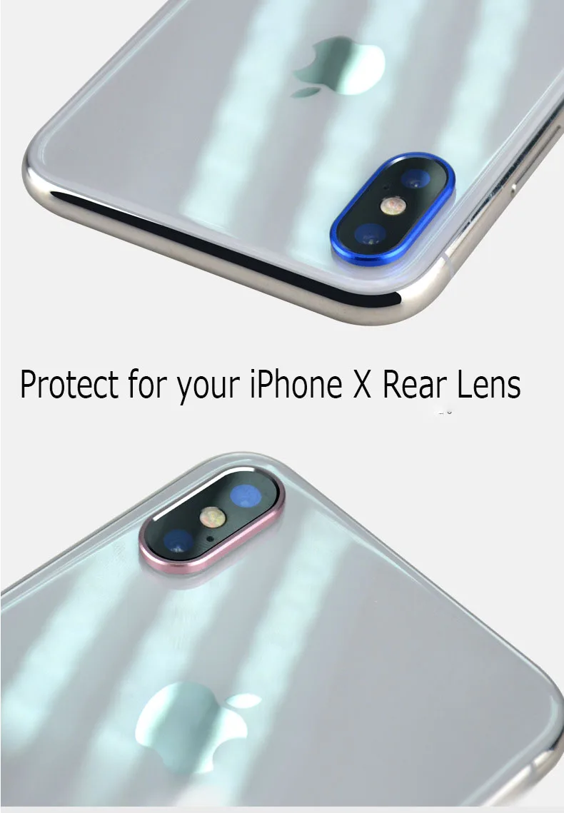 2 шт./партия Защитная пленка для объектива Круг для iPhone XR X XS MAX задняя камера защитное кольцо из алюминиевого сплава двойной цвет