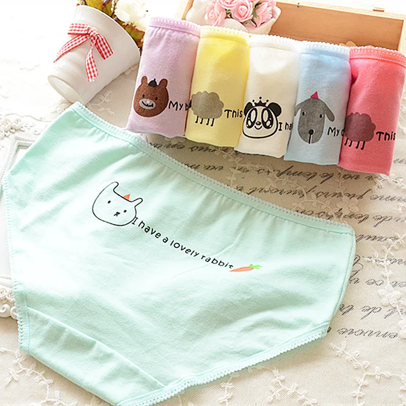 

hot sales modal Cotton Briefs fashionable breathable sweat cartoon animal cute girl lace underwear panties