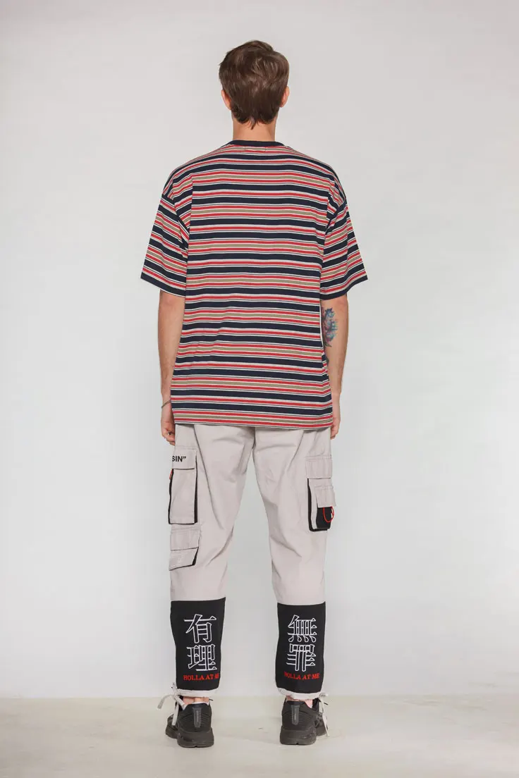 Embroidery Multi Striped Tshirts 4