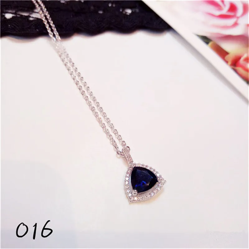S925 Стерлинговое Серебро, ожерелье, подвески для женщин, сапфир, драгоценный камень, цепочка для ключицы, хорошее ювелирное изделие, простая подвеска, голубой цвет, бижутерия
