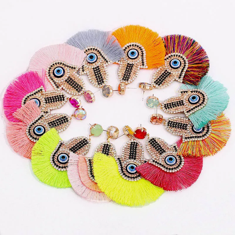 Bohemian Tassel Earrings Finged Pendientes Oorbellen Crystal Long Dangle Drop Earrings For Women Fashion Jewelry (1)