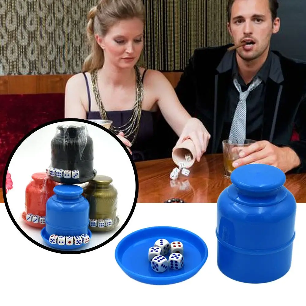 1 Set Dices Box Bar Shaking Cup Universal Entertainment with 5 Dice